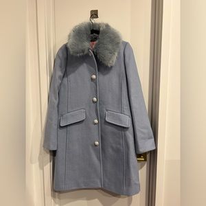 kate spade metallic twill jewel button coat
